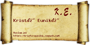 Kristó Euniké névjegykártya